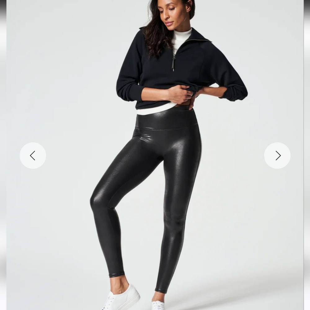 SPANXshape Faux Leather High Waisted Leggings